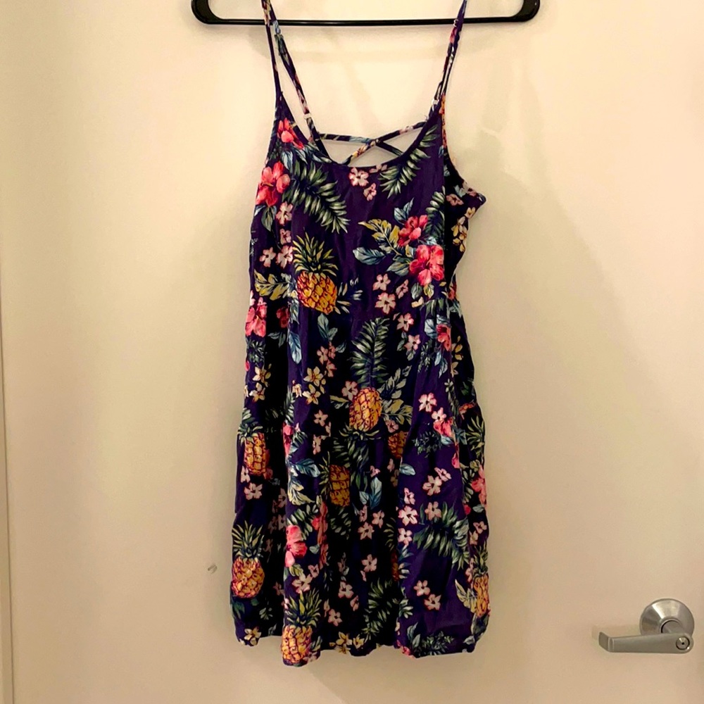 Summer floral casual mini dress